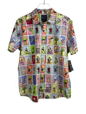 RVCA Dayshift Collection KSL Tarjeta Short Sleeve Button Up Shirt Men's Size M